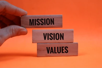 Artwork representing vision and mission with futuristic elements