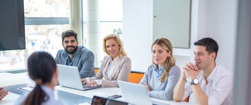 Students attending placement training or career seminar